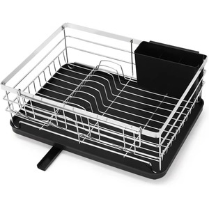 Égouttoir à vaisselle robuste en acier et plastique, garantissant durabilité et stabilité, idéal pour sécher efficacement assiettes, bols et ustensiles. - Product Image 1