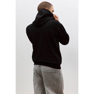 Dernier style – Sweat à capuche pour homme en molleton 100 % coton, tricoté, uni, grande taille, coupe ample, épaules tombantes, manches longues - Product Image 3