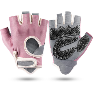 <b>Half</b> Finger Gloves Green Gray Breathable Non <b>Slip</b> Adjustable Wrist Strap Unisex Summer Fitness Gloves - Product Image 4