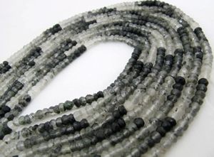 Cuentas Redondas de Cuarzo Rutilado Negro Natural de 4-5 mm para la Fabricación de Joyas, Hilo de 13 Pulgadas - Product Image 3