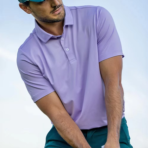 เสื้อโปโลสำหรับกอล์ฟ ผ้าฝ้ายปิเก้ยืดได้ 4 ทิศทาง พิมพ์ลายได้ตามต้องการ ระบายอากาศ แห้งเร็ว ต้านเชื้อแบคทีเรีย - Product Image 1