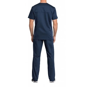 Ensemble d'uniformes médicaux pour infirmières en gros – Tenue médicale extensible unie avec haut cache-cœur et pantalon cargo – Confort optimal pour le personnel infirmier - Product Image 5