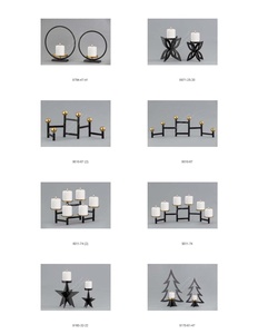 Support à bougie moderne en métal abstrait pour Pâques, anniversaires, fêtes de Noël - Décoration de table, ensemble cadeau porte-bougie - Product Image 5