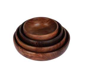 Bol de service rond en bois écologique poli, style classique, bol à salade de haute qualité - Product Image 2