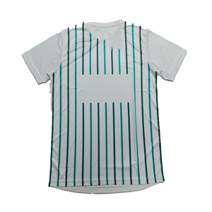 เสื้อยืดคอกลมแขนสั้นผู้ชาย ลายทาง ผ้าถัก แห้งเร็ว ทรงปกติ สไตล์ลำลอง โพลีเอสเตอร์ 100% - Product Image 3