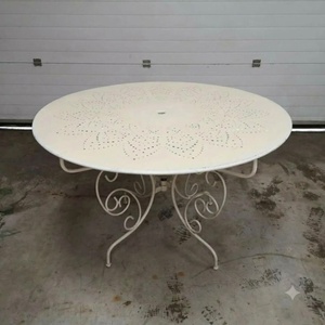 Luxury European Hand Forged Wrought Iron Table Custom Outdoor Furniture Weather Resistant Metal Courtyard Coffee Table - Product Image 4