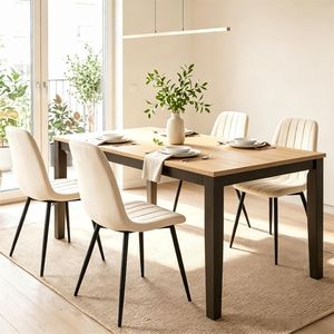 Ensemble de 4 chaises de salle à manger rembourrées de style moderne du milieu du siècle, avec assise incurvée en mousse haute résilience et structure robuste en métal en forme de X - Product Image 3
