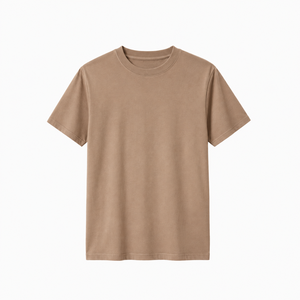 เสื้อยืดแขนสั้นผู้ชาย สีพื้น คอกลม ทรงปกติ สวมใส่สบาย ผ้าฝ้ายเจอร์ซีย์ถัก 100% ย้อมสีพื้น - Product Image 2