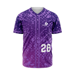 Camisetas de Béisbol Personalizadas con Impresión Digital, Transpirables, de Manga Corta, de Secado Rápido, Unisex, 100% Poliéster, para Equipos Deportivos de Adultos - Product Image 1