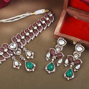 Pranali Polki Designer Gold-Plated Choker Set for Bridal Wedding Festival - Product Image 1