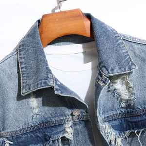 แจ็คเก็ตยีนส์สีพื้นสำหรับผู้ชาย ผลิตจากโรงงาน คุณภาพพรีเมียม รับทำโลโก้แบรนด์ แจ็คเก็ตยีนส์สำหรับขี่มอเตอร์ไซค์ - Product Image 3