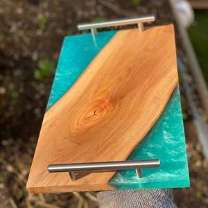 Atractiva Bandeja de Servicio de Madera y Resina al por Mayor, Bandeja de Madera y Resina Personalizada, Bandeja de Servicio para Mesa, la Más Vendida, Nuevo Diseño - Product Image 3