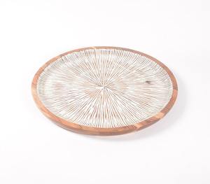 Platos de Madera Natural Sólida con Diseño de Patrones – Plato de Servir de Madera para Cocina, Restaurante y Catering - Product Image 2