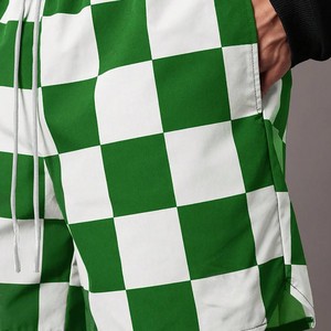 Luxury Brand Latest Design <b>Men's</b> Green White <b>Checkered</b> <b>Shorts</b> Mid Waist Drawstring Casual <b>Shorts</b> Breathable Polyester <b>Shorts</b> - Product Image 4