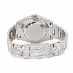 Luxury Iced Out Moissanite <b>Watch</b> <b>Blue</b> Dial Automatic Mechanical Diamond Bust Down Stainless Steel Wristwatch - Product Image 4