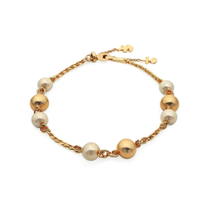 24K Gold Plated Copper Pearl Christian Anchor Key Bracelet - Product Image 2