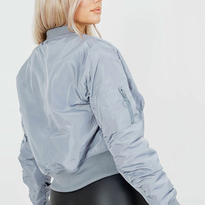 High Quality Full Zipper Crop Top <b>Flight</b> <b>Jackets</b> for <b>Women</b> Lightweight Breathable Casual Wear New Design <b>Women's</b> Bomber <b>Jacket</b> - Product Image 5