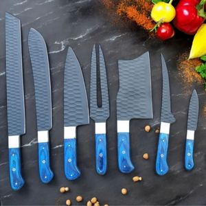 Ensemble de couteaux de cuisine polyvalents avec lames en acier inoxydable tranchantes, manches confortables pour couper les légumes et trancher la viande - Product Image 1