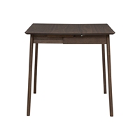 Table à manger rectangulaire extensible en bois massif noyer foncé, style Mid-Century Modern, avec pieds coniques, pour mobilier de salle à manger