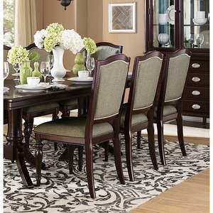 Set di sedie da pranzo con finitura ciliegia scuro 2 Set di sedili e schienali imbottiti con rifiniture in legno per mobili laterali Set di sedie - Product Image 4