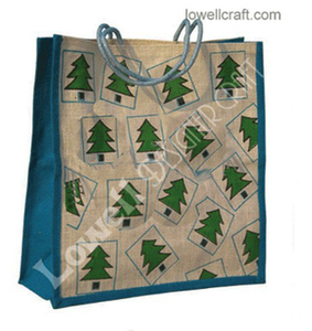 Lowellcraft Christmas Tree Pattern Non Woven Shopping <b>Bag</b> <b>Medium</b> <b>Size</b> with PP Webbing Handles for Groceries - Product Image 2