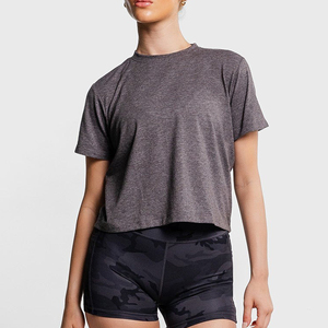 Camiseta Corta de Algodón 100% para Mujer, Top Corto Liso de Verano para Mujer, Camiseta Sólida para Dama con Manga Cosida - Product Image 4