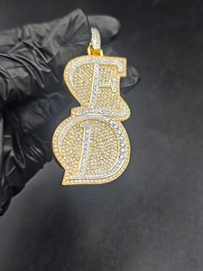 Pendentif lettre ED, micro-incrustation de diamants, breloque thématique, style hip-hop pour homme, cadeau - Product Image 6