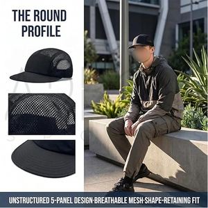 Casquettes 5 panneaux unisexes de qualité supérieure, prix de gros, personnalisables avec votre propre logo, nouvelle collection, meilleur fournisseur. - Product Image 6
