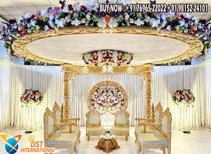 เก้าอี้มันดัปราคาประหยัดสำหรับงานแต่งงานแบบเอเชียใต้ เก้าอี้มันดัปไม้สีแดงแบบดั้งเดิมสำหรับพิธีวิธี ชุดเก้าอี้นั่งเตี้ยสำหรับเจ้าสาว/เจ้าบ่าว สหรัฐอเมริกา - Product Image 2