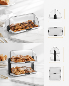 Custom <b>Clear</b> Acrylic Pastry Display Cabinet Rectangle Tabletop Bakery Case for Cake Bread Cookies Food Server Counter - Product Image 1