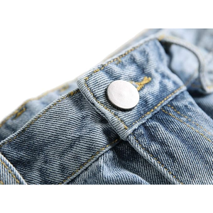 กางเกงยีนส์ทรงสลิมฟิตขาดๆ สำหรับผู้ชาย – กางเกงเดนิมขาตรงแบบขาดๆ แต่งรูแฟชั่น กางเกงลำลองสไตล์สตรีทแวร์ - Product Image 5