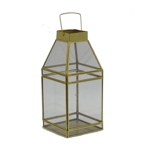 Vela de metal antigua para boda, linterna colgante de hierro discolor de vidrio, decorativa, grande - Product Image 3