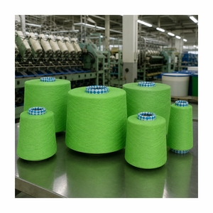 Hilo de algodón 100% verde, hilado en anillo y teñido, para tejido textil, absorbente de humedad, a un precio muy razonable en India. - Product Image 3
