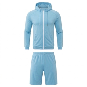 Ensemble de sport 4 pièces pour homme : sweat à capuche, short, maillot de compression et collants – Tenue de sport respirante et anti-transpiration - Product Image 4