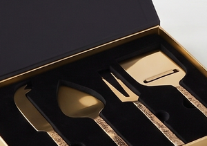 Gold <b>Cheese</b> <b>Knife</b> <b>Set</b> With Hammered Textured Handles Durable Metal Tools For Serving Use Kitchenware And Cutting <b>Cheese</b> - Product Image 4