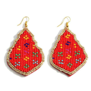 Colorful Beaded <b>Drop</b> Bohemian Style Women's Party Jewelry Teardrop Shape Multicolor Resin Beads Statement BY MULTI CRAFT - Product Image 2