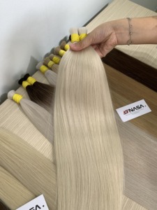 Extensions de cheveux humains vierges vietnamiens de luxe de haute qualité, 100 % alignés sur les cuticules, couleur claire, super double drawn, en vrac - Product Image 4