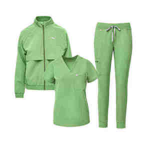 Conjunto de Uniformes Médicos Premium para Mujer, 3 Piezas, Uniforme de Enfermería para Hospital, Top con Cuello en V, Pantalones y Chaqueta, Ropa de Trabajo para Clínica de Salud - Product Image 1