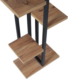 6 Tier Metal Wood Plant Stand <b>Tall</b> Corner Shelf - 150cm Geometric Bookshelf Flower Pot Rack Display for Home Office - Product Image 5