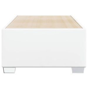 Cadre de lit double XL rembourré en similicuir blanc, bois d'ingénierie avec base en contreplaqué, lit rembourré moderne - Product Image 4