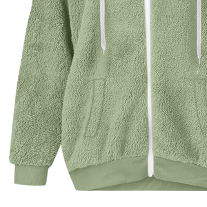 <b>Men</b> Women <b>Sherpa</b> <b>Fleece</b> Hooded Sweatshirt Custom Soft Warm Winter Zipper Hoodie Casual Outdoor Streetwear Fashion Wear Factory - Product Image 5