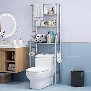 Corner Toilet <b>Storage</b> Rack 3 Tier Freestanding Bathroom Organizer Shelf Anti Rust Steel Space Saving <b>Laundry</b> Shelf - Product Image 5