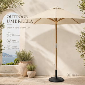Sombrilla de Jardín de Madera de Teca Sólida para Exteriores, Parasol Moderno de Lujo para Proyectos de Resorts y Patios, Muebles Jepara SVLK - Product Image 1