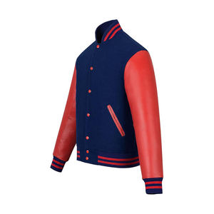 <b>Glow</b> <b>in</b> <b>The</b> <b>Dark</b> Varsity Jacket Reflective Trim <b>Wool</b> Blend Body Leather Sleeves Night Visibility Custom Coat - Product Image 2