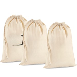 Sac utilitaire minimaliste en coton réutilisable avec cordon de serrage - Product Image 3