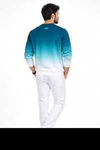 ONETEN APPARELS <b>Men's</b> Gradient Color Sweatshirt O-Neck Pullover Casual Top - Product Image 3