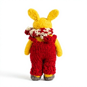 Handmade Eco-Friendly Knitted Wool Reindeer Christmas Decoration Red Overalls Scarf Small Wall Hanging Cartoon Indoor - Product Image 4