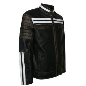 Waterproof Thick Motorcycle <b>Jacket</b> Original <b>Genuine</b> Sheep <b>Leather</b> <b>Jacket</b> For Men Vintage Biker Embossed Front Logo Premium - Product Image 5
