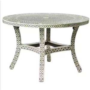 Aparador de Alta Calidad con Incrustaciones de Hueso Negro, 2 Puertas y Estantes Grandes, Buffet con Incrustaciones de Hueso, Mueble con Incrustaciones de Hueso, Mesa Consola - Product Image 4