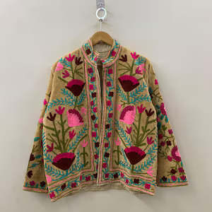 New Arrival Handmade <b>Velvet</b> Suzani Embroidered <b>Jacket</b> Bohemian Ethnic Vintage Coat Designer Outerwear for <b>Women</b> - Product Image 3